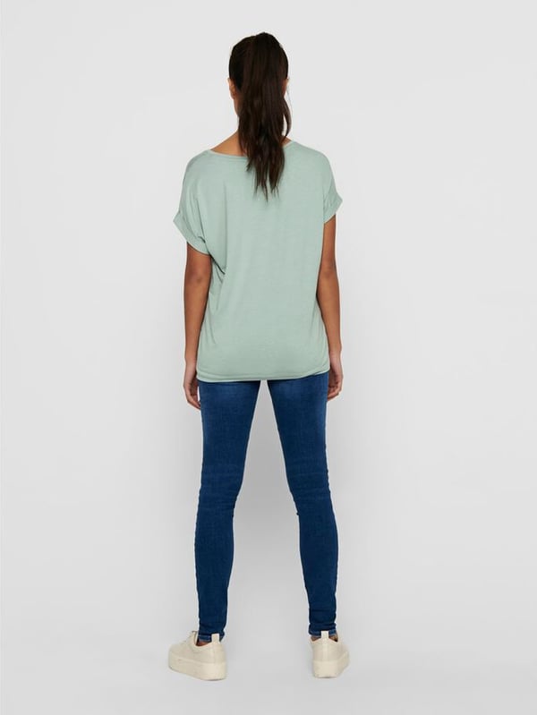 ONLY 15106662 T-shirt Rund halsudskæring Kort ærme Elastin, Polyester, Viskose