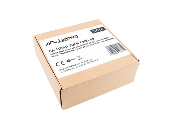 Lanberg CA-HDMI-20FB-0300-BK HDMI-kaapeli 30 m HDMI-tyyppi A (vakio) Musta
