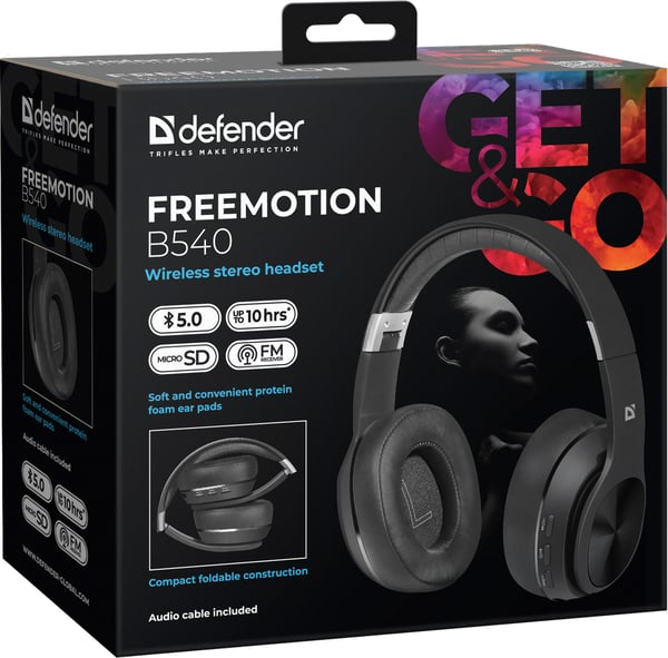 Miniatyrbillede 8 af 10: Defender FreeMotion B540 Headset Trådløs Opkald/musik Bluetooth Sort