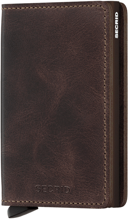 Miniatyrbillede 1 af 2: Secrid Slimwallet Vintage Tegnebog Chokolade Aluminium, Læder