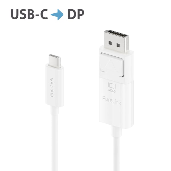 Pikkukuva 2 / 2: PureLink IS2220-020 videokaapeli-adapteri 2 m USB Type-C DisplayPort Valkoinen
