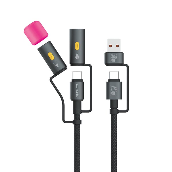 Pikkukuva 1 / 7: 4smarts 541060 USB-kaapeli USB 2.0 1 m USB C 0,48 Gbit/s 60 W Musta, Harmaa