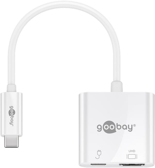 Pikkukuva 1 / 5: Goobay 62110 kannettavien tietokoneiden telakka ja porttitoistin Langallinen USB 3.2 Gen 1 (3.1 Gen 1) Type-C Valkoinen