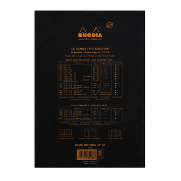 Rhodia 180009C blok og notesblok A4 80 ark Sort