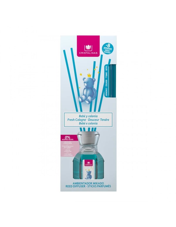 Miniatyrbillede 3 af 3: Cristalinas Reed Diffuser 40ml Fresh Cologne duftespreder Duftflaske Transparent