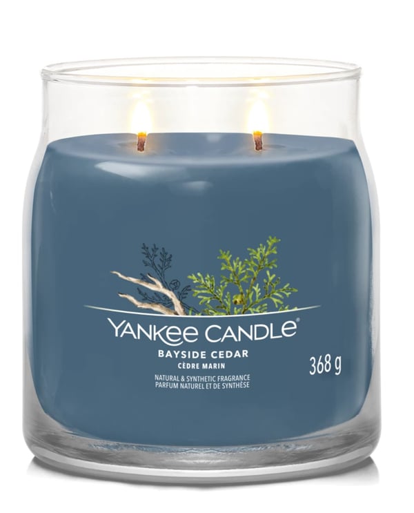 Yankee Candle Bayside Cedar vokslys Cylinder Ravfarvet, Grapefrugt, Mandarin Blå 1 stk
