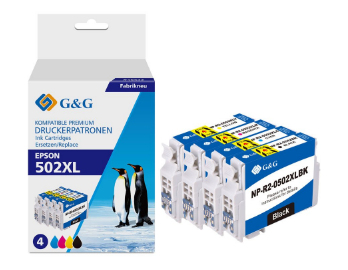 Miniatyrbillede 2 af 3: G&G NP-R-0502XLBK(PG)/XLC/XLM/XLY blækpatron 1 stk Kompatibel Sort, Blå, Magenta, Gul