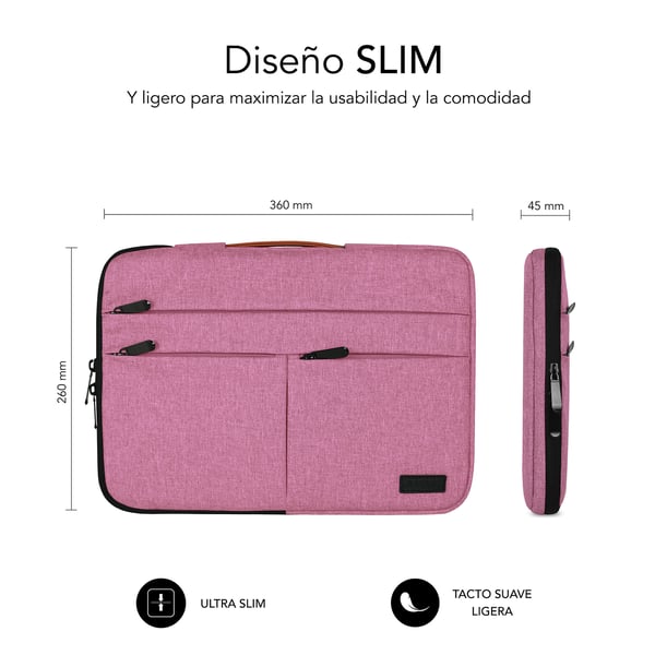 Miniatyrbild 5 av 7: SUBBLIM SUBLS-AP36004 väskor bärbara datorer 35,6 cm (14") Överdrag Grå