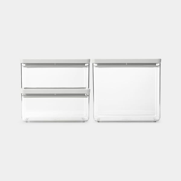 Miniatyrbillede 1 af 3: Brabantia Tasty+ Rektangulær Dåse 6,5 L Lys grå, Transparent 3 stk