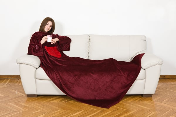 Kanguru Deluxe Passion heittopeitto 140 x 210 cm Flanelli Bordeaux