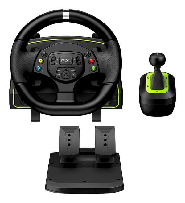 Genius SpeedMaster X2 Svart, Grön USB Ratt + Pedaler PC, PlayStation 4, Playstation 3, Xbox 360, Xbox One, Xbox Series X