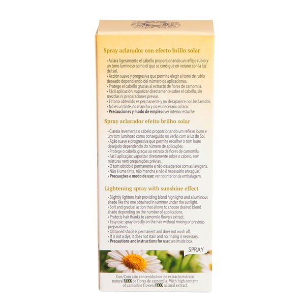 Miniatyrbillede 2 af 5: Inteacosmetics Premium Natural Blonde Highlights Hair Lightening Spray with Ecologic Camomile Extract without alcohol Hårlotion Kvinder 100 ml