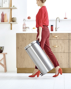 Brabantia 111822 papperkorgar 30 l Rund Rostfritt stål