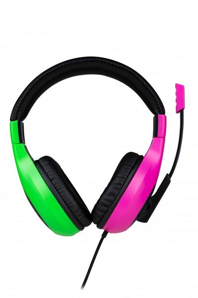 Bigben Interactive Wired Stereo Gaming Headset V1 Ledningsført Spil Sort, Grøn, Lyserød