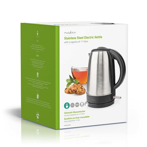 Miniatyrbillede 13 af 15: Nedis KAWK340EAL elkedel 1,7 L 2200 W Aluminium, Sort