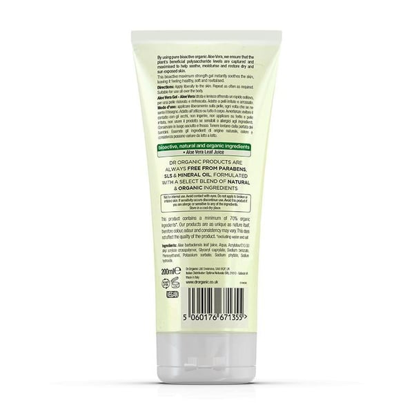 Pikkukuva 6 / 7: Dr Organic Aloe Vera Gel 200 ml Suihkugeeli Unisex Runko