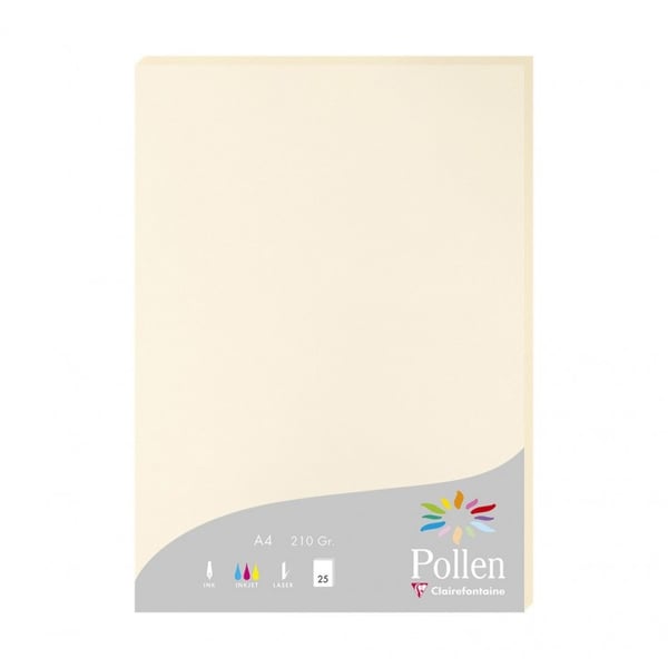 Clairefontaine Pollen printpapir A4 (210x297 mm) 25 ark Elfenben