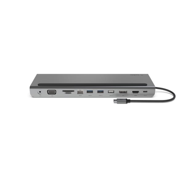 Belkin INC004BTSGY kannettavien tietokoneiden telakka ja porttitoistin Langallinen USB 3.2 Gen 1 (3.1 Gen 1) Type-C Musta, Harmaa