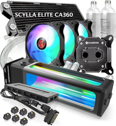 RAIJINTEK SCYLLA ELITE CA360 Processor Væskekølingssæt Sort 1 stk