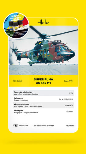 Miniatyrbillede 2 af 7: Heller 56367 skalamodel Model af helikopter Monteringssæt 1:72