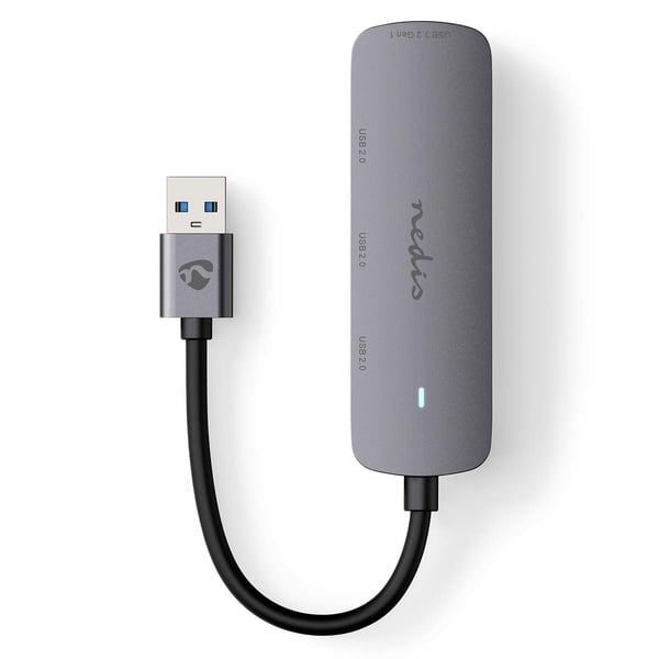 Nedis CCGB61210GY01 interface hub USB 3.2 Gen 1 (3.1 Gen 1) Type-A 0 Mbit/s Grå