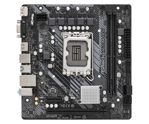 Miniatyrbillede 4 af 5: Asrock H610M-HDV Intel H610 LGA 1700 micro ATX