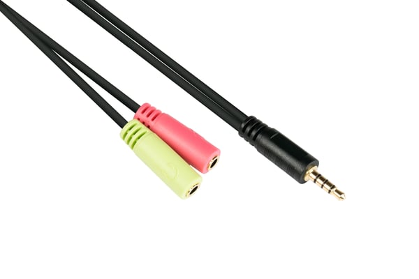 Alcasa AD-HS03 lydkabel 0,2 m 3.5mm 2 x 3.5mm Sort