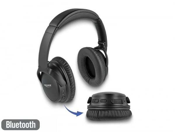Miniatyrbillede 1 af 5: DeLOCK 27181 hovedtelefoner/headset Kabel & trådløs Opkald/musik Micro-USB Bluetooth Sort