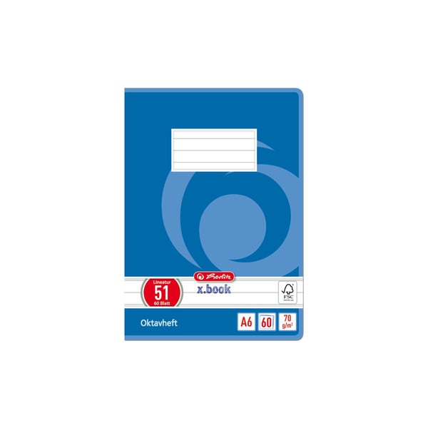 Herlitz 285619 blok og notesblok A6 60 ark Flerfarvet
