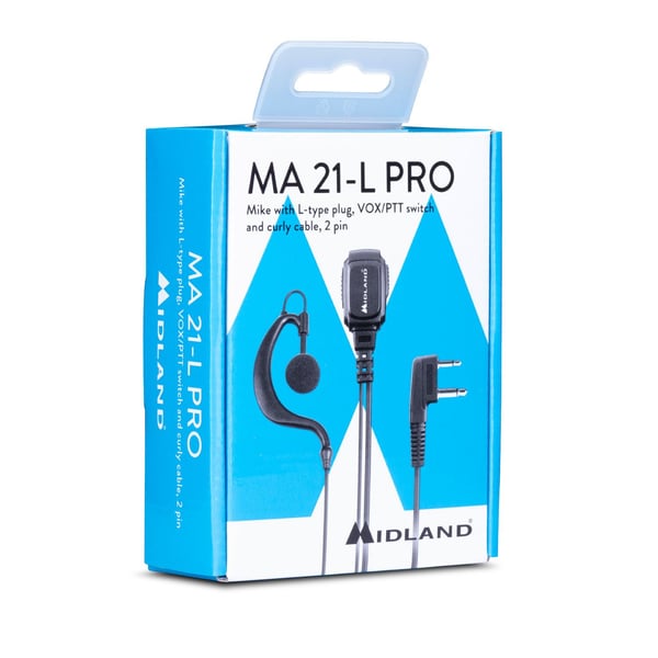Miniatyrbild 2 av 2: Midland MA21 L Pro Headset Kabel Öronkrok Samtal/musik Svart