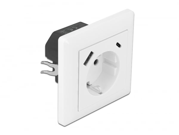 DeLOCK 11489 stikkontakt CEE 7/3 + USB Hvid