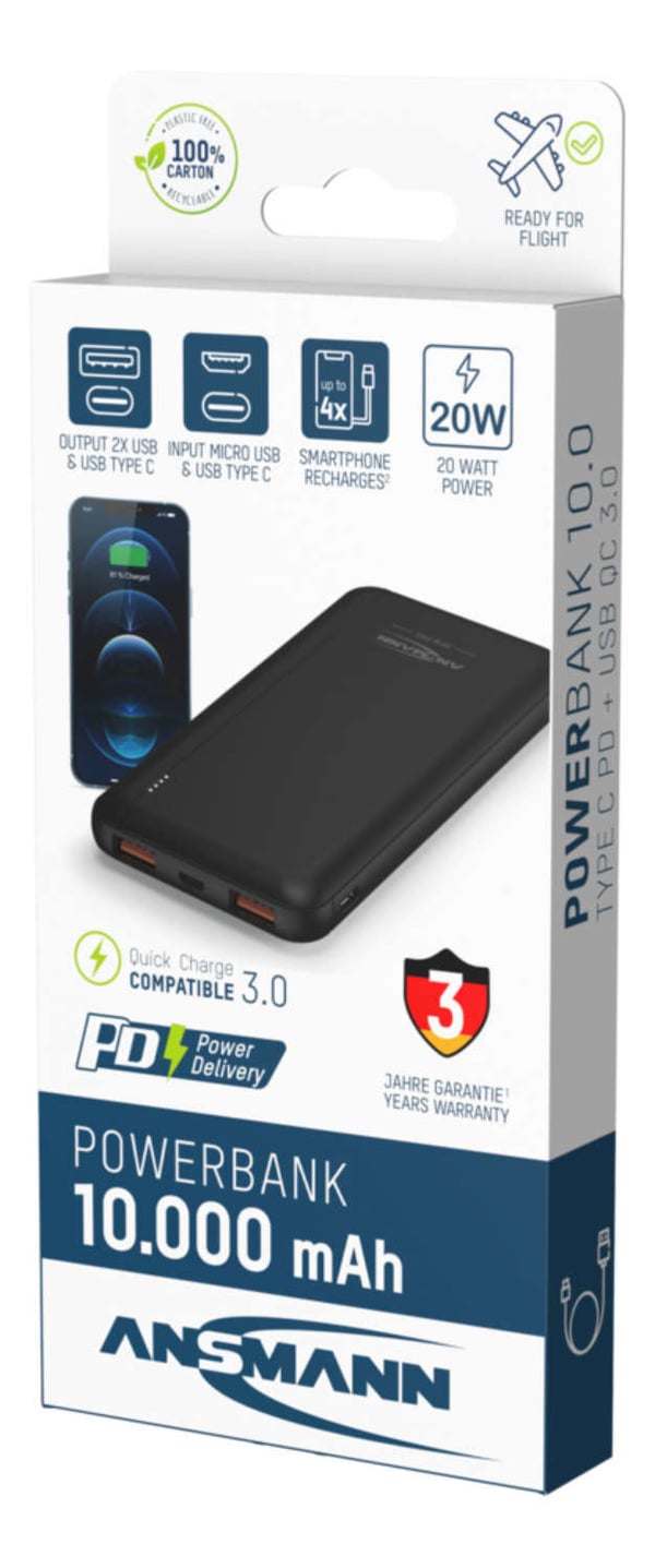 Ansmann PB320PD 10000 mAh Svart