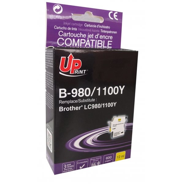 T3AZUR BJ980YUP blækpatron 1 stk Kompatibel Gul