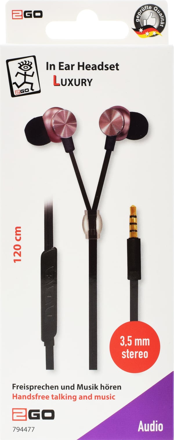 Miniatyrbild 2 av 2: 2GO 794477 hörlur och headset Kabel I öra Samtal/musik Rosa