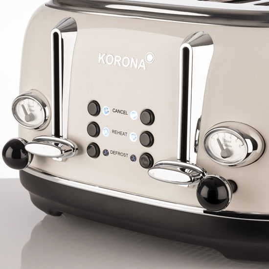Miniatyrbillede 4 af 4: Korona 21676 brødrister 4 skive(r) 1630 W Sort, Cremefarvet