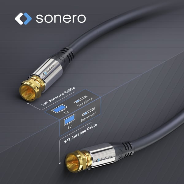 Miniatyrbild 2 av 5: sonero S-SC000-100 koaxialkablar 10 m F-typ Svart