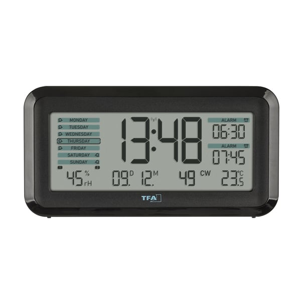 TFA-Dostmann Boxx2 Digital väckarklocka Svart