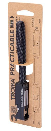 TROIKA PRACTICABLE USB-kabel USB C 60 W Sort