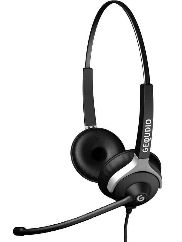 GEQUDIO WA9021 hovedtelefoner/headset Ledningsført Kontor/Callcenter Sort