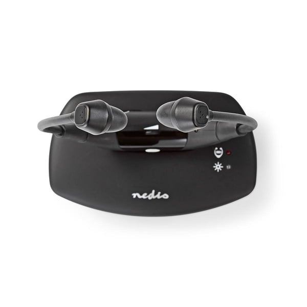Pikkukuva 10 / 12: Nedis HPRF010BK kuulokkeet ja kuulokemikrofoni Langallinen & langaton Leuan ali TV USB Type-C Latausteline Musta