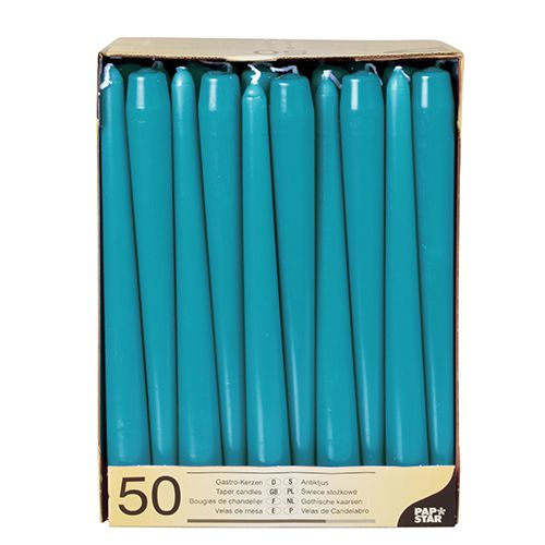 Papstar 81764 stearinljus Rund Turkos 50 styck