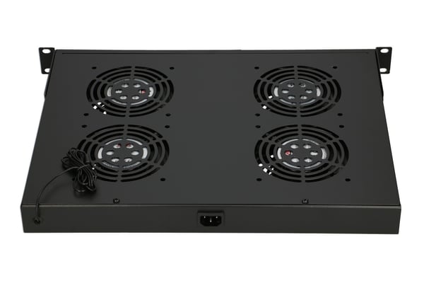 Miniatyrbillede 2 af 4: Extralink 19\" RACK MOUNT FAN PANEL (4 FANS) WITH THERMOSTAT Blæserpanel