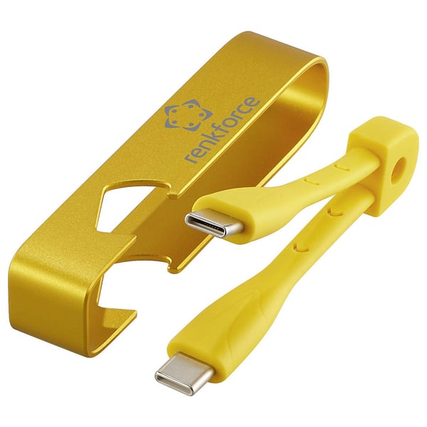 Renkforce RF-6721082 USB-kabel USB 2.0 0,15 m USB C 0,48 Gbit/sek. 60 W Gul