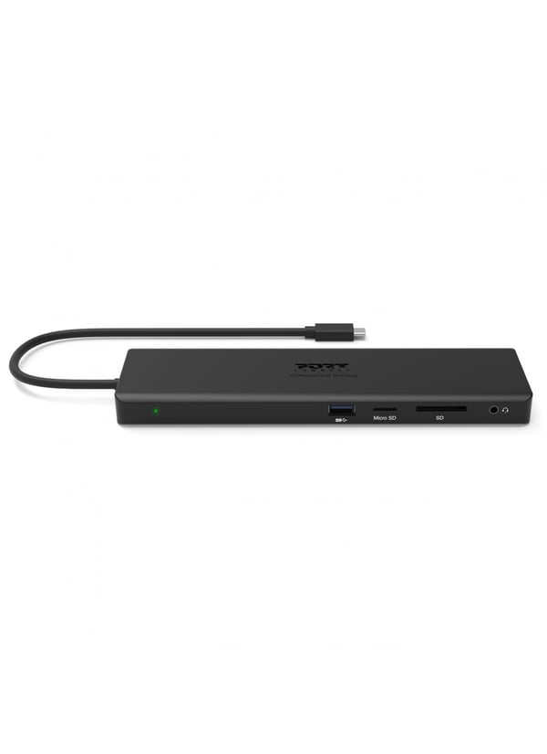 Port Designs 901906-W kannettavien tietokoneiden telakka ja porttitoistin Langallinen USB 3.2 Gen 2 (3.1 Gen 2) Type-C Musta