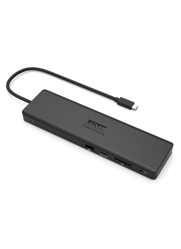 Port Designs 901906-W kannettavien tietokoneiden telakka ja porttitoistin Langallinen USB 3.2 Gen 2 (3.1 Gen 2) Type-C Musta