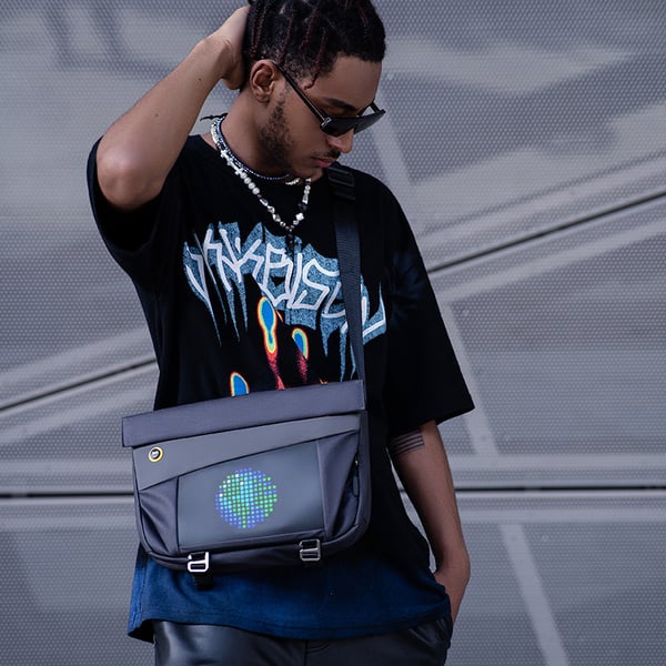 Divoom Sling Bag V Läder, Stoppningsfiber i polyester Svart Unisex Kurirväska