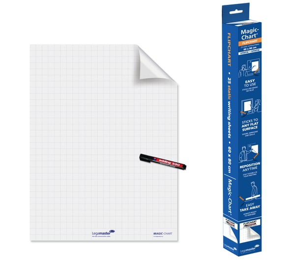 Miniatyrbild 11 av 14: Legamaster Magic-Chart flipchart statisk film 60x80cm