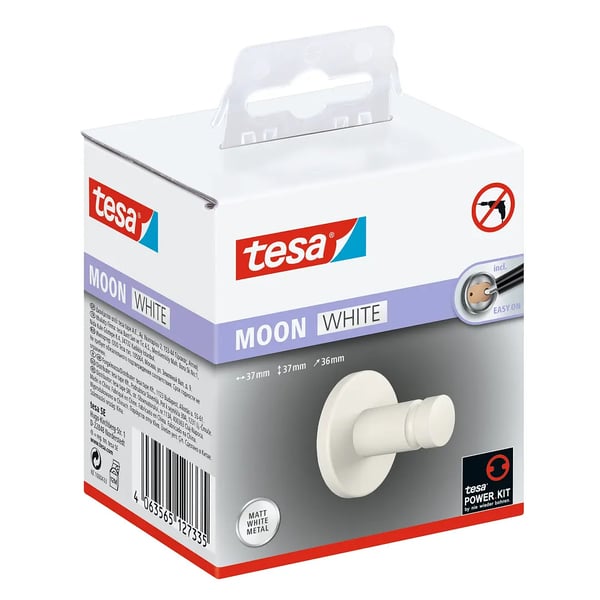 TESA 40573-00000-00 håndklædeholder & ring Håndklædekrog Vægmonteret Hvid