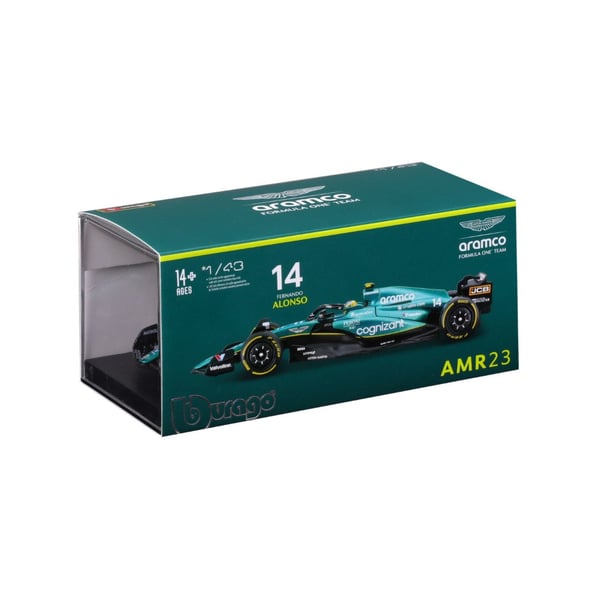 Pikkukuva 5 / 9: BBURAGO Aston Martin F1 1:43 Alonso 23 Urheiluauton pienoismalli Esikoottu