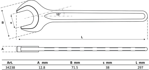 BGS technic Single Open End Spanner